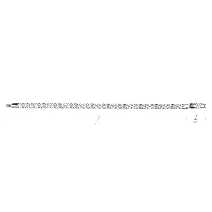 Jazz Tennis Bracelet with 5mm Clear Cubic Zirconia Bridal Rhodium Plated