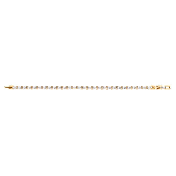 Jazz Tennis Bracelet with Baguette Cut Clear Cubic Zirconia Bridal Gold Plated