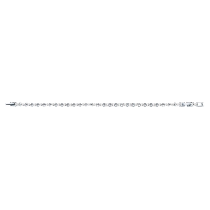 Jazz Tennis Bracelet with Baguette Cut Cubic Zirconia Rhodium Plated Bridal