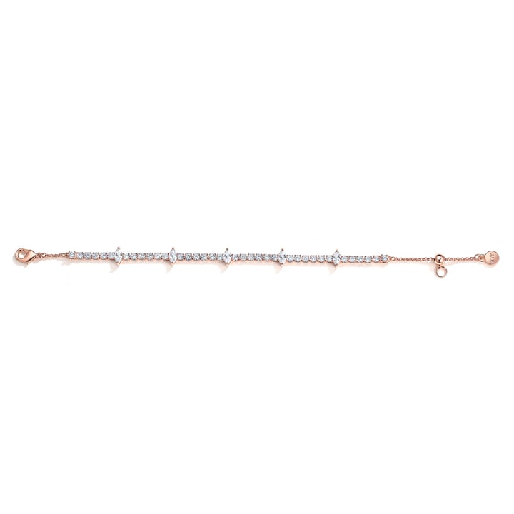 Fitz Tennis Bracelet with Clear Cubic Zirconia Rose Gold Plated