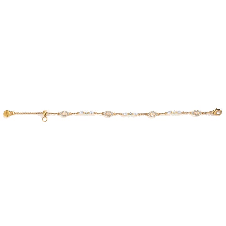 Continuity Bracelet with Clear Swarovski Crystals Gold Plated