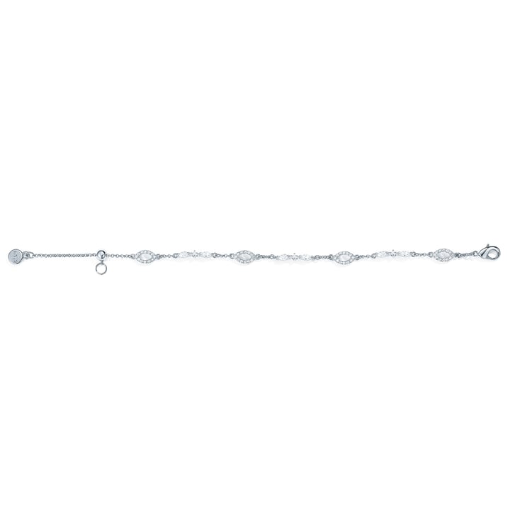 Continuity Bracelet with Clear Swarovski Crystals Rhodium Plated