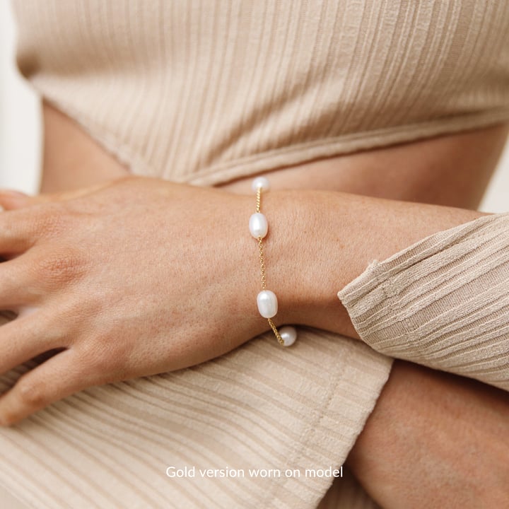 Interlude Freshwater Pearl Bracelet Rose Gold Plated