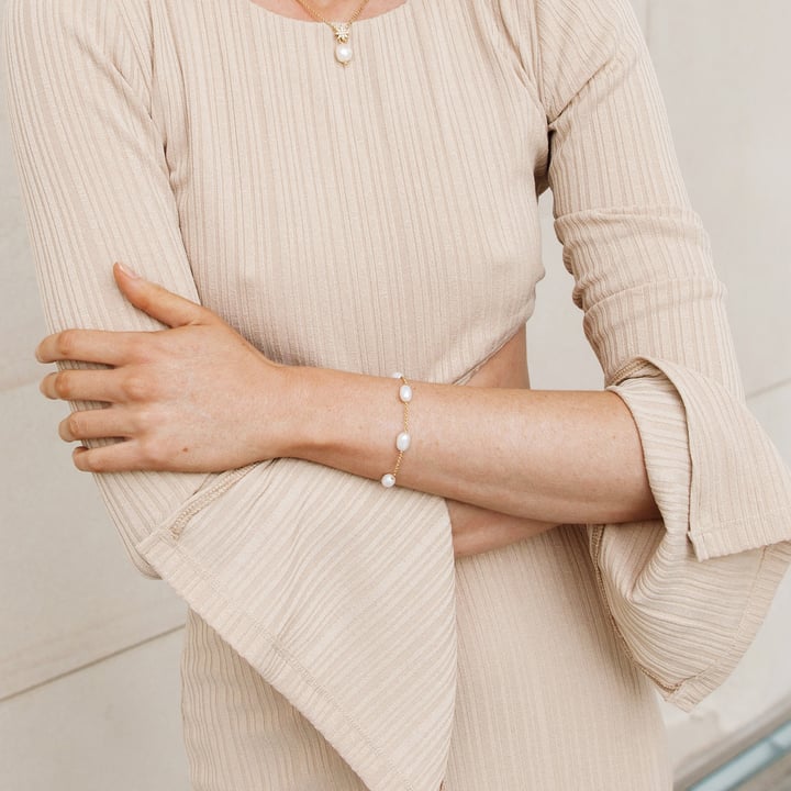 Interlude Freshwater Pearl Bracelet Gold Plated