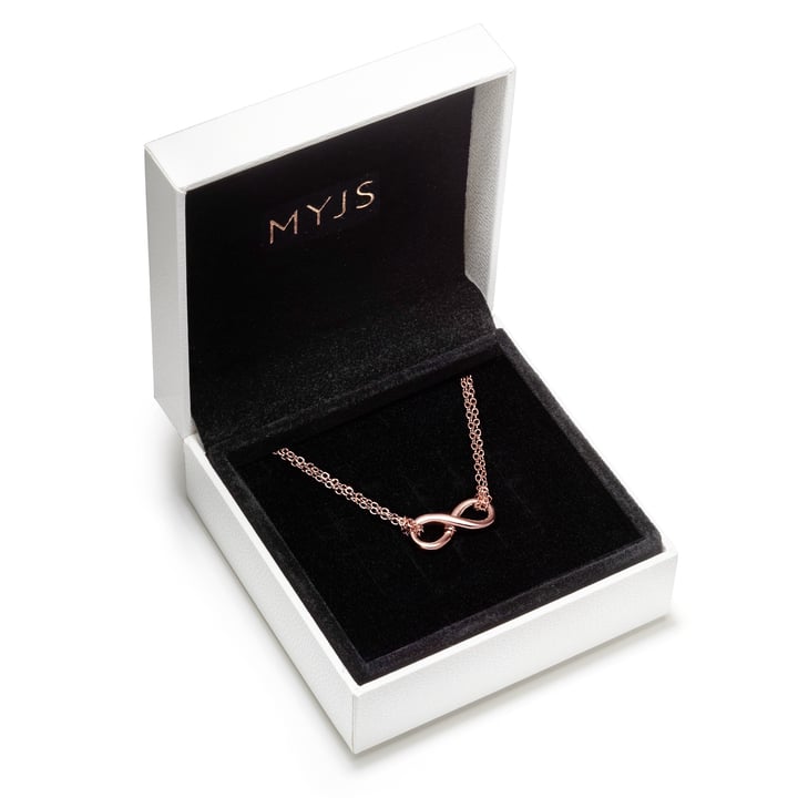 Double Chain Infinity Necklace Rose Gold Plated