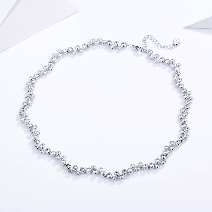 Fidelity Necklace with Clear Swarovski Crystals Bridal