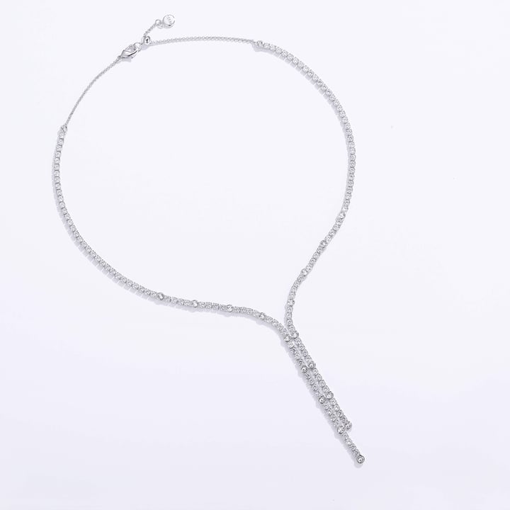 Alexis Deep Drop Statement Necklace with Clear Cubic Zirconia