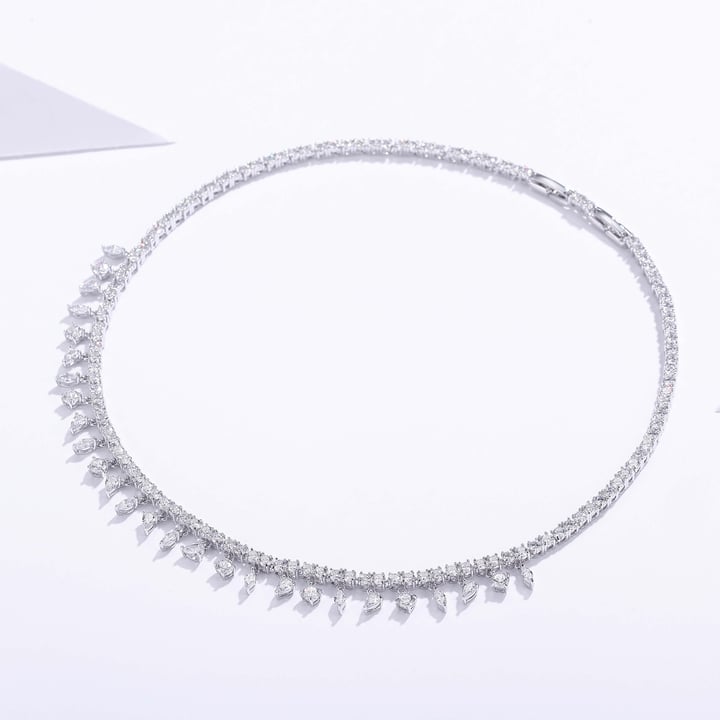 Taini Sprinkle Tennis Necklace with Clear Cubic Zirconia