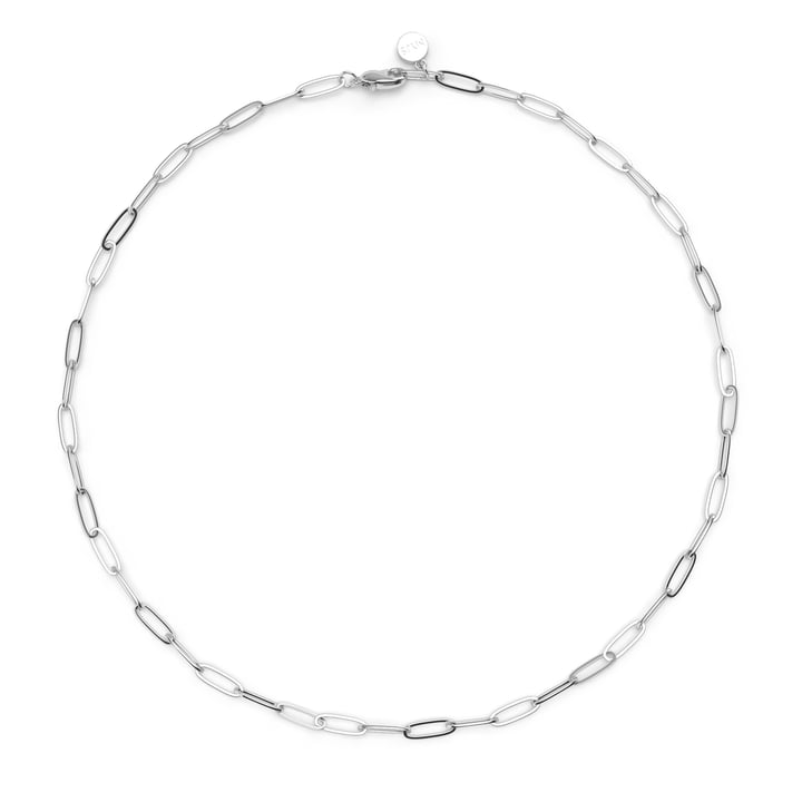 Link Carrier Necklace Rhodium Plated