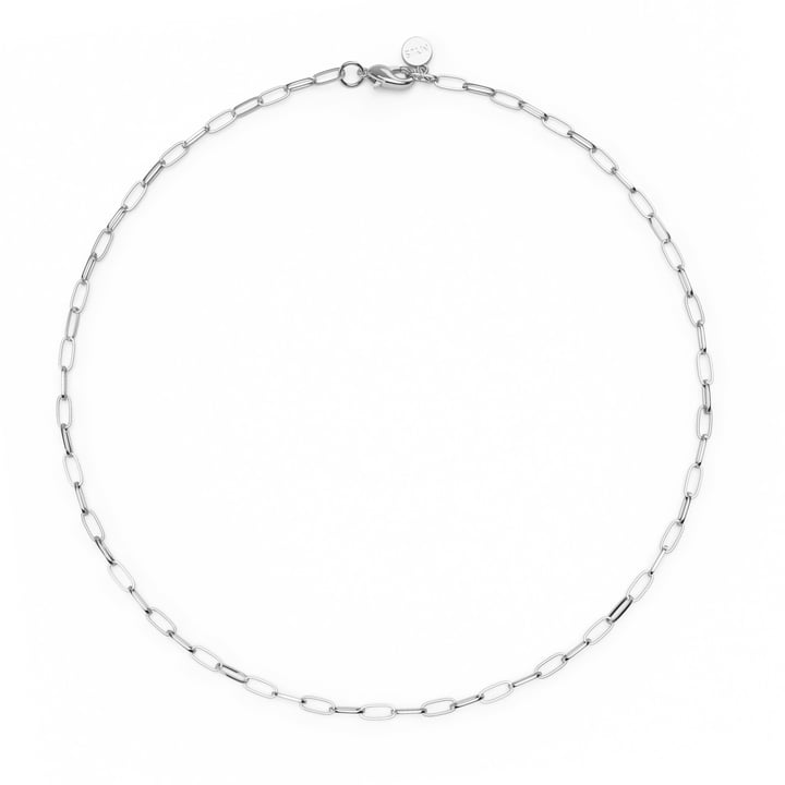Cable Carrier Necklace Rhodium Plated