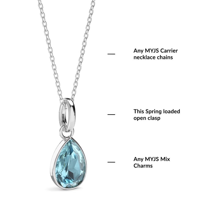 Minimal Mix Carrier Pendant Clasp Rhodium Plated