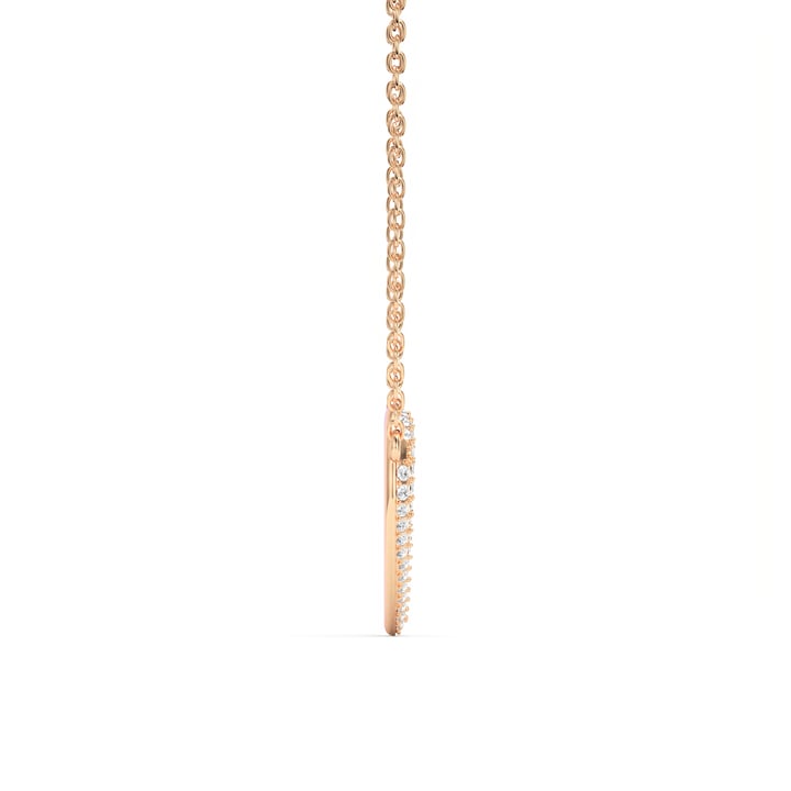 Open Heart Statement Pave Necklace Clear Crystals Rose Gold Plated