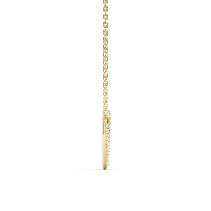 Open Heart Statement Pave Necklace Clear Crystals Gold Plated