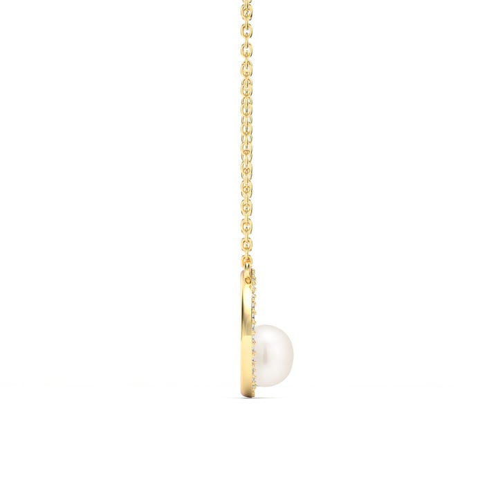 Halo Freshwater Pearl Necklace White Freshwater Pearl Gold Plated