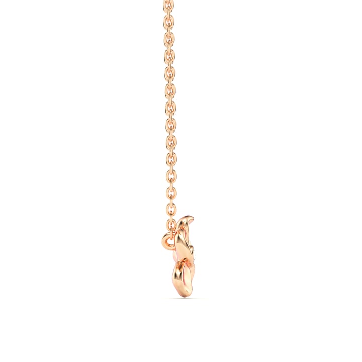 Cherry Blossom Flower Necklace Clear Crystals Rose Gold Plated
