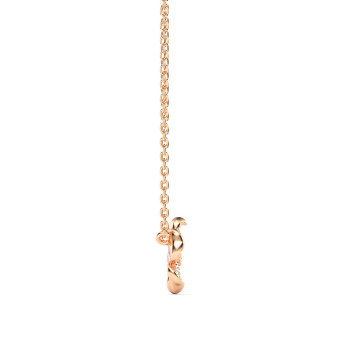 Cherry Blossom Flower Necklace Clear Crystals Pave Rose Gold Plated