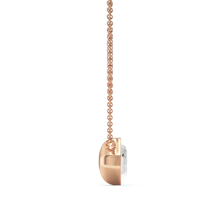 Asscher Pendant Necklace with Clear Crystals Rose Gold Plated