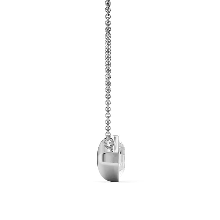 Asscher Pendant Necklace with Clear Crystals Rhodium Plated