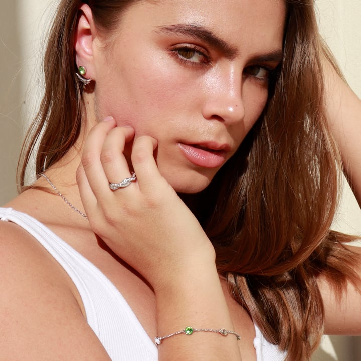 Love Eternal Braided Pave Zirconia Stackable Ring Sterling Silver White Gold Plated Stack