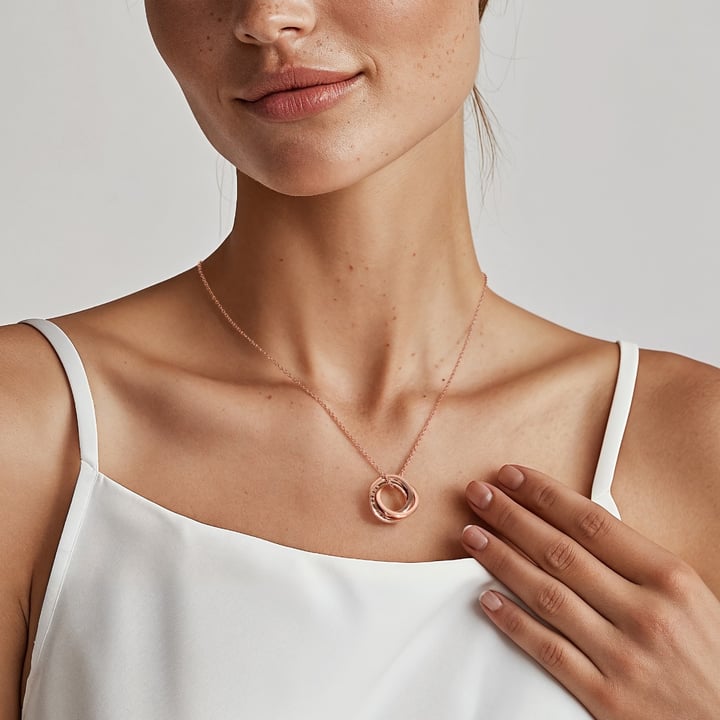 Personalised Interlocking Triple Family Circles Necklace in Sterling Silver