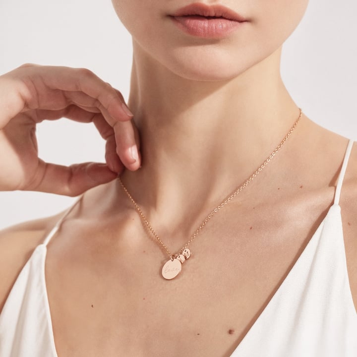 Personalised Kindred Necklace with circle tags in Sterling Silver