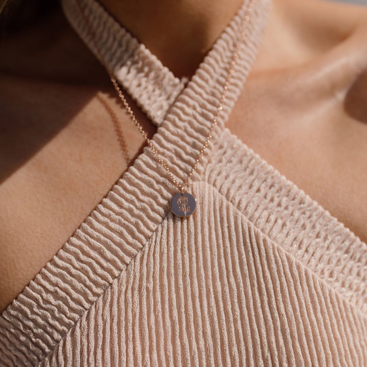 Personalised Circle Plate Necklace in Sterling Silver
