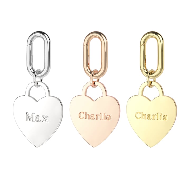 Personalised Heart Brass Pet Name Tag