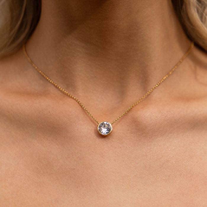 Bella 4 Carat Necklace Clear Crystal Gold Plated