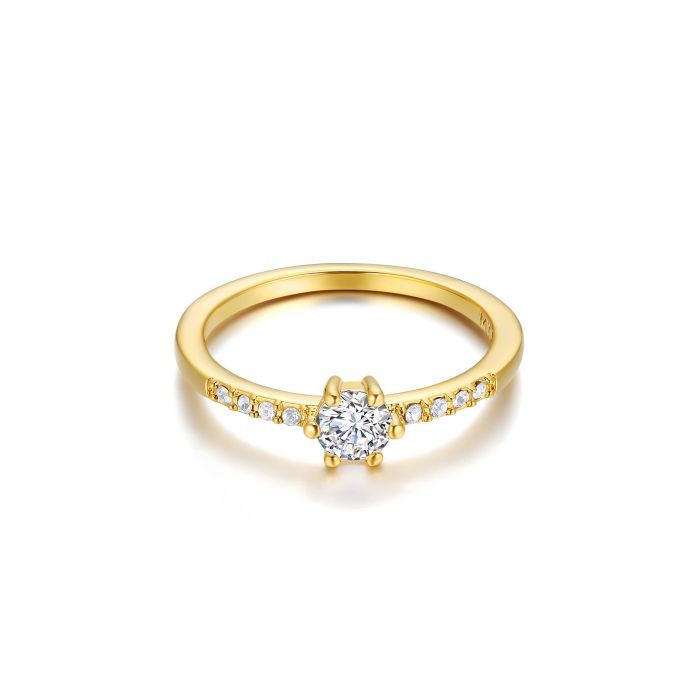 Vittore Attract Ring with Clear Swarovski Crystals Gold Plated