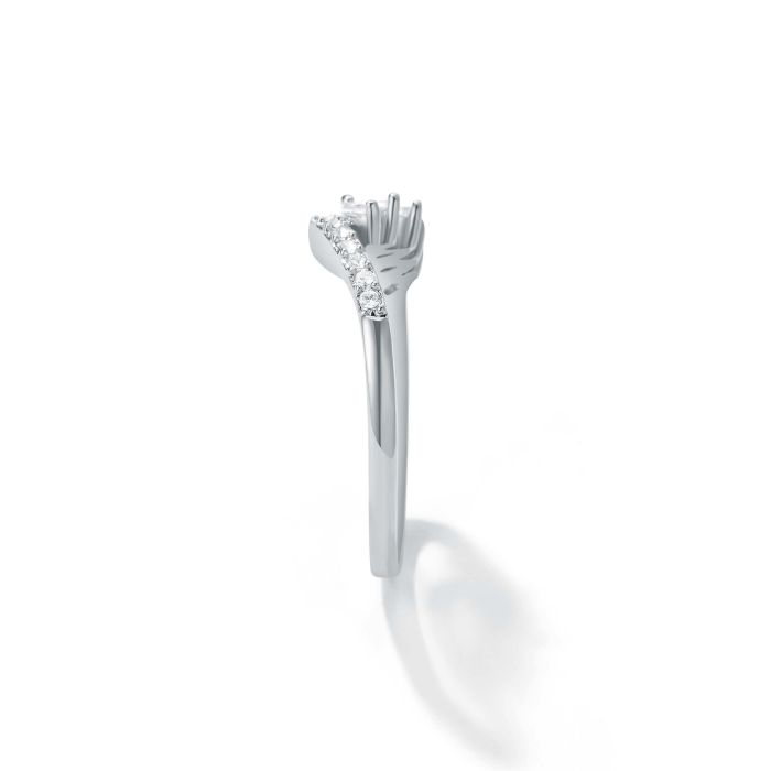 Aelia Ring with CZ and Clear Swarovski Crystals Rhodium Plated