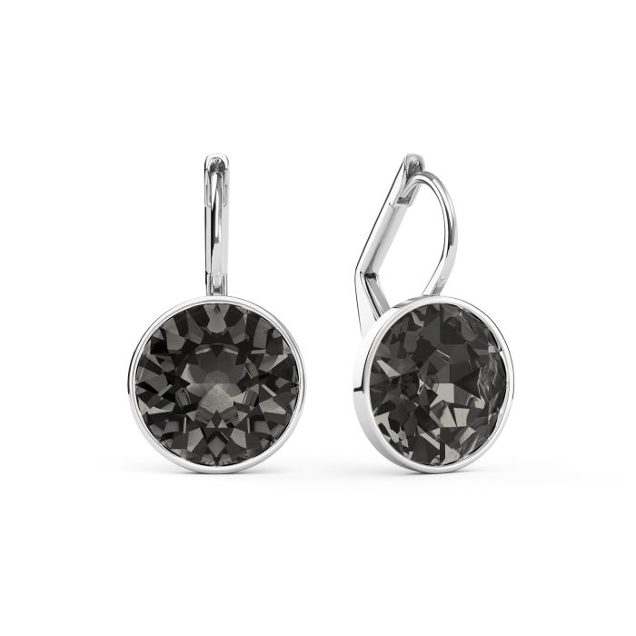 Bella Earrings with 4 Carat Black Diamond Crystals Rhodium Plated
