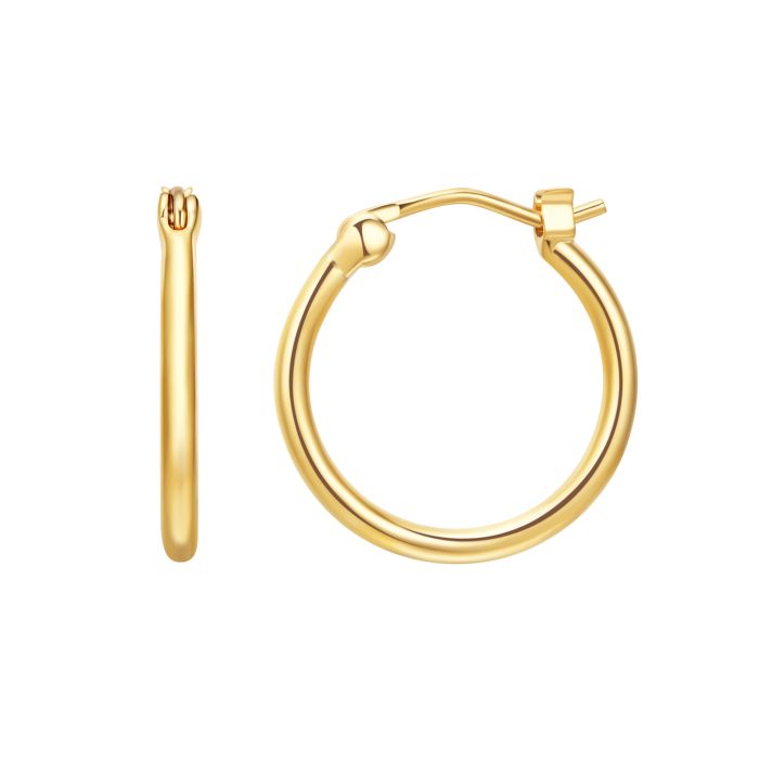 Minimal Mix Carrier Hoop Earrings 18mm Gold Plated