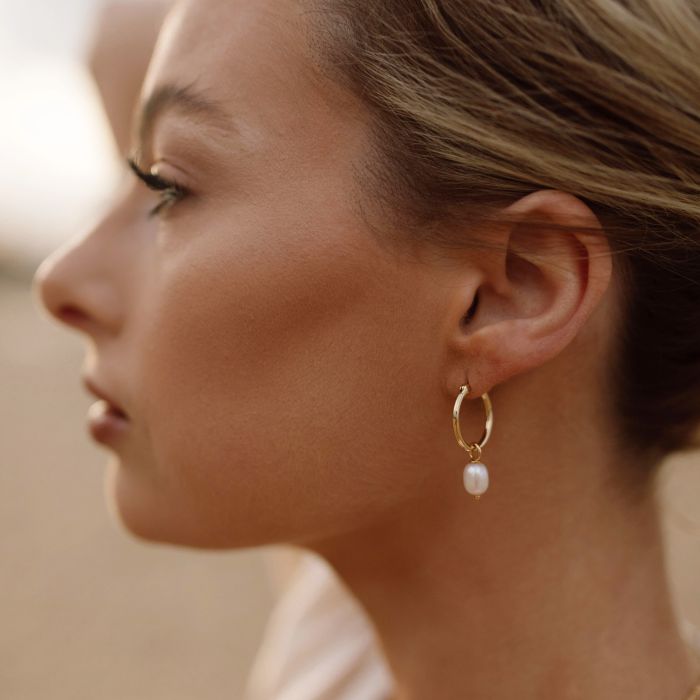 Minimal Mix Carrier Hoop Earrings 18mm Gold Plated