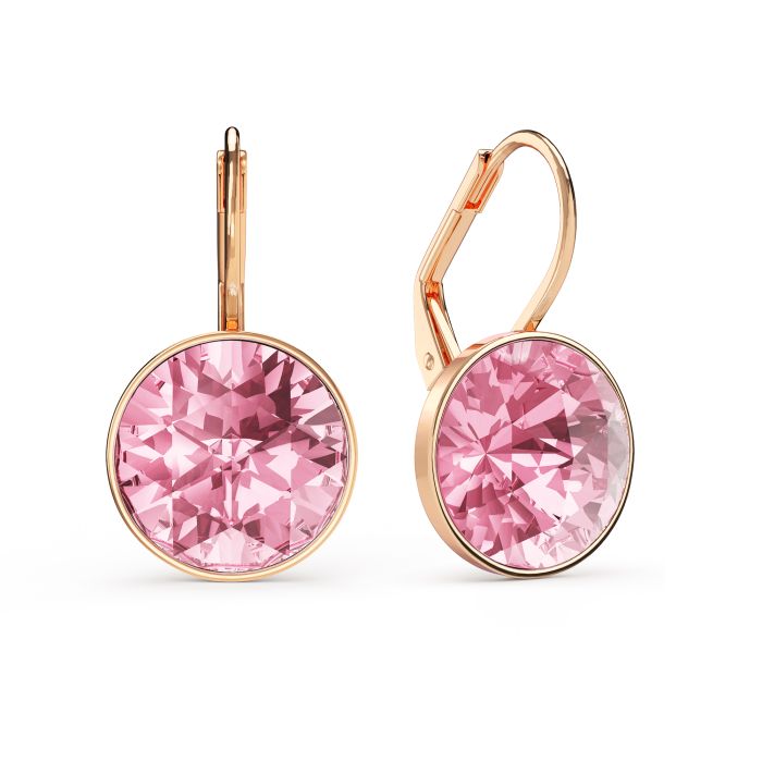 Bella Earrings 6 Carat Drop Earrings Light Rose Crystals Rose Gold Plated
