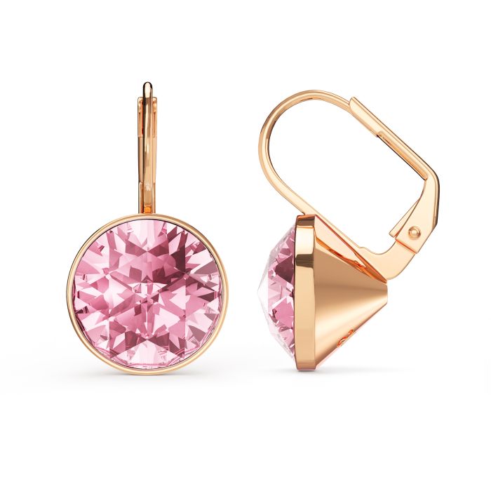Bella Earrings 6 Carat Drop Earrings Light Rose Crystals Rose Gold Plated