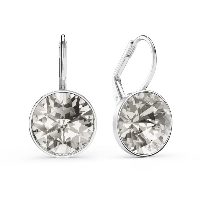 Bella Earrings 6 Carat Drop Earrings Crystal Silver Shade Crystals Rhodium Plated