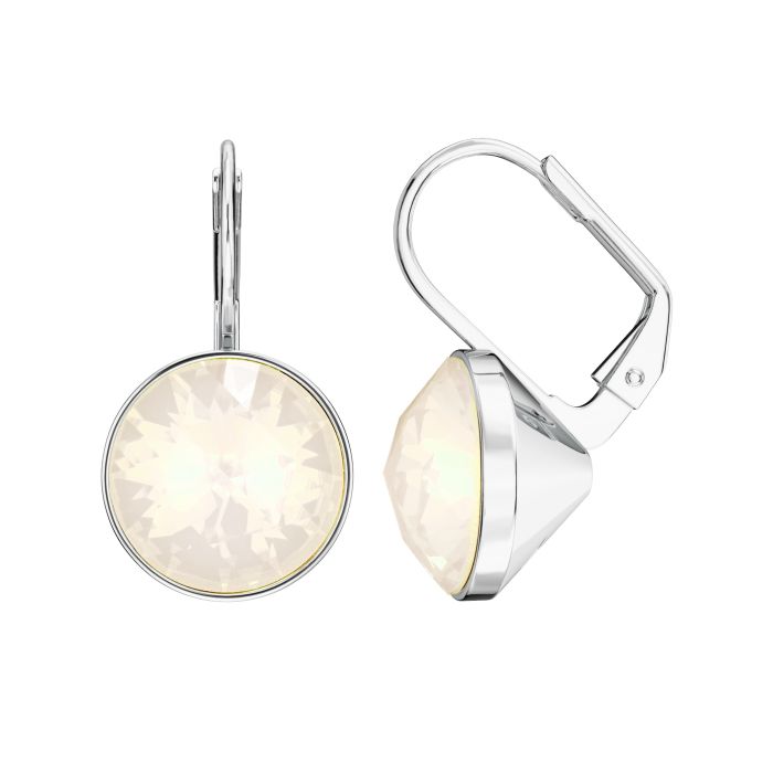Bella Earrings 6 Carat Drop Earrings White Opal Crystals Rhodium Plated