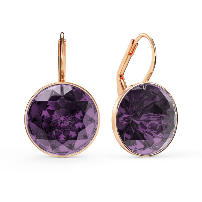 Bella Earrings 10 Carat Drop Earrings Iris Crystals Rose Gold Plated
