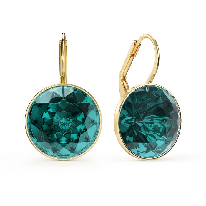 Bella Earrings 10 Carat Drop Earrings Blue Zircon Crystals Gold Plated