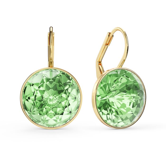 Bella Earrings 10 Carat Drop Earrings Peridot Crystals Gold Plated