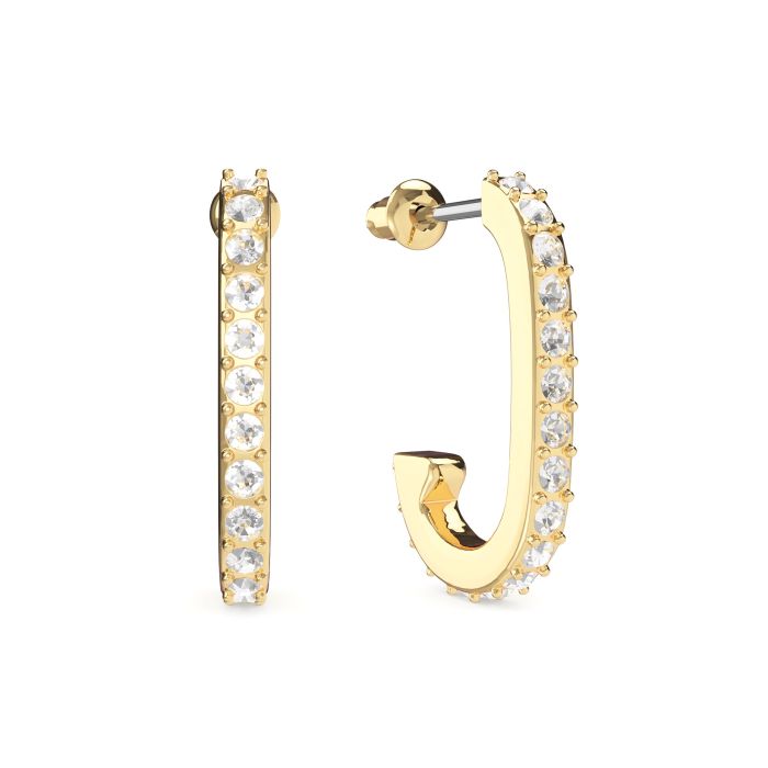 Eternity Mix Carrier Earrings 19mm Clear Gold Plated