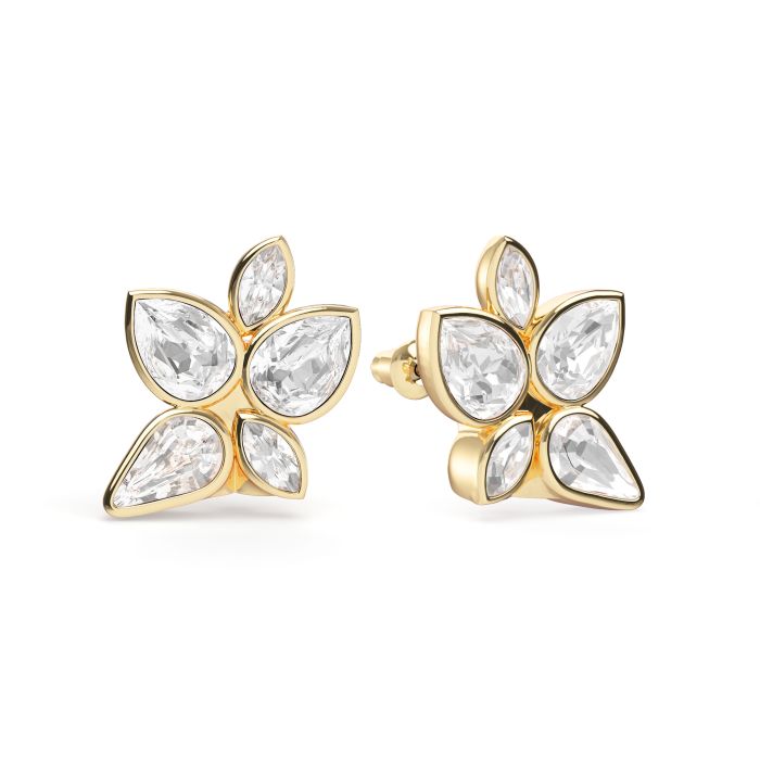 Edna Drop Mix Carrier Earrings Clear Gold Plated