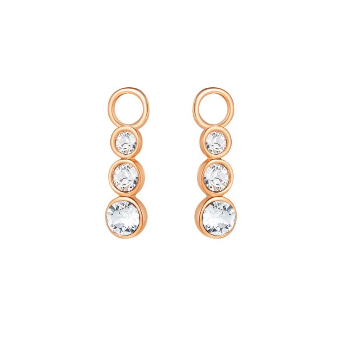 Attract Trilogy Mix Hoop Earring Charms with Swarovski Crystals Rose Gold Plated