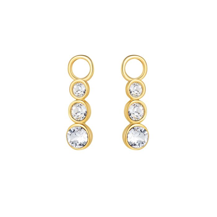 Attract Trilogy Mix Hoop Earring Charms with Swarovski Crystals Gold Plated