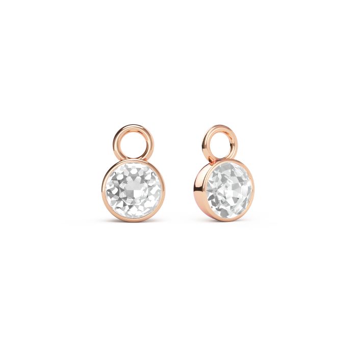 Bella 1 Carat Mix Charms with Clear Swarovski Crystals Rose Gold Plated