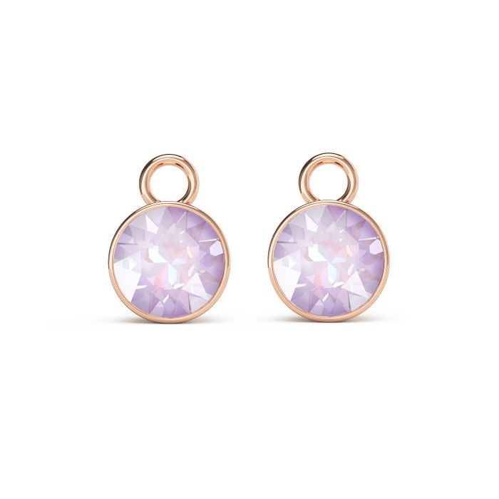 Bella 2 Carat Mix Charms with Crystal Lavender DeLite Swarovski Crystals Rose Gold Plated