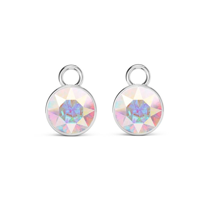 Bella 2 Carat Mix Charms with Crystal Aurore Boreale Swarovski Crystals Rhodium Plated