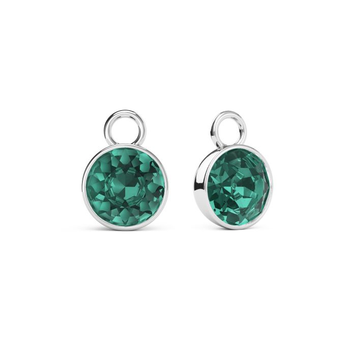 Bella 2 Carat Mix Charms with Blue Zircon Swarovski Crystals Rhodium Plated