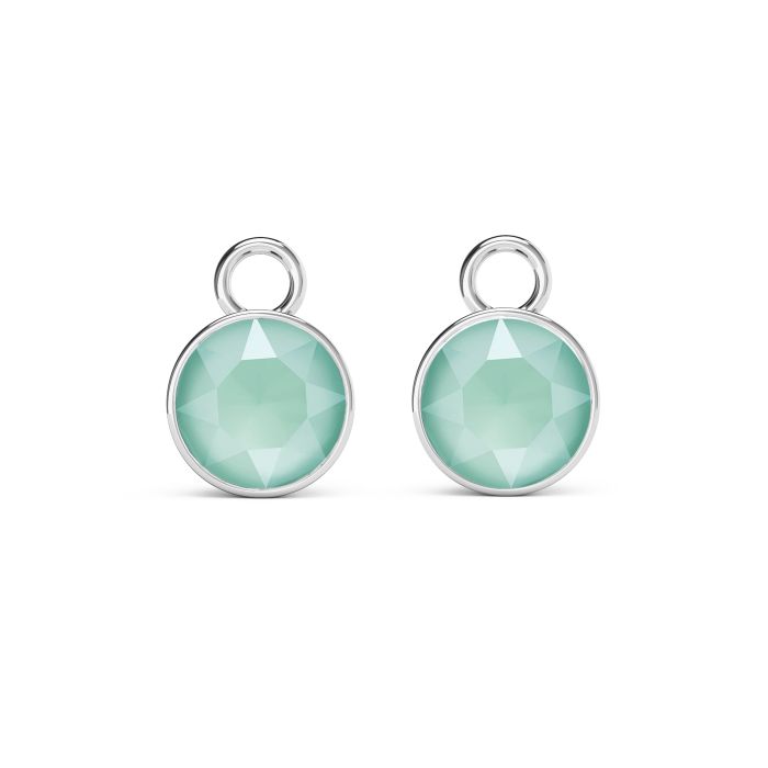 Bella 2 Carat Mix Charms with Crystal Mint Green Swarovski Crystals Rhodium Plated