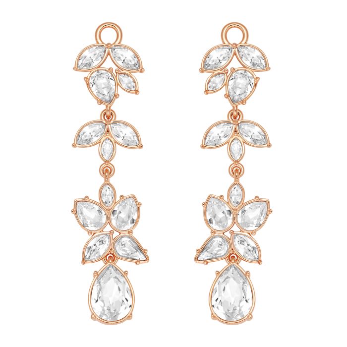 Tatiana Floral Drop Mix Charms Clear Rose Gold Plated